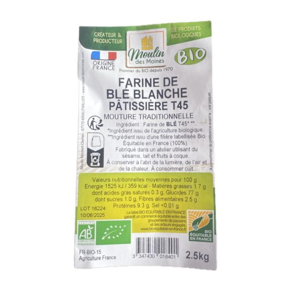 Farine de Blé Blanche T45 BIO – Image 2