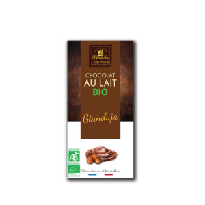 Tablette Chocolat au Lait Gianduja BIO Moulin des Moines - La Ferme de Coubert