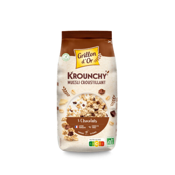 Krounchy aux 3 Chocolats BIO Grillon d'Or - La Ferme de Coubert