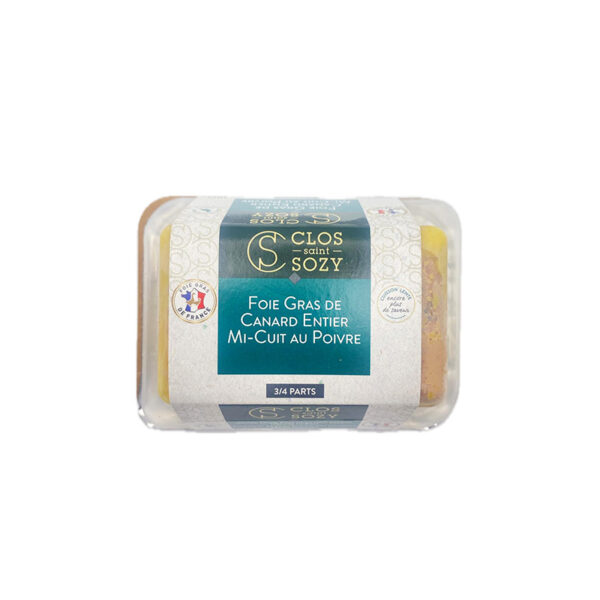 Foie Gras Mi-Cuit au Poivre en Barquette Clos Saint Sozy - La Ferme de Coubert