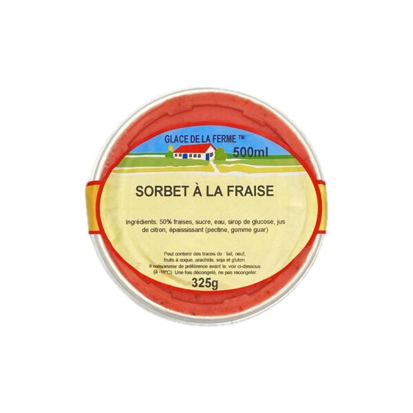 Sorbet à la Fraise Les 3 Givrées - La Ferme de Coubert