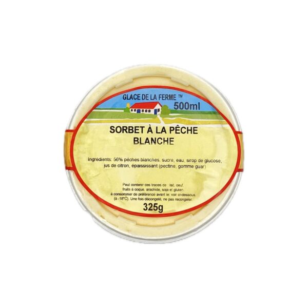 Sorbet à la Pêche Blanche Les 3 Givrées - La Ferme de Coubert