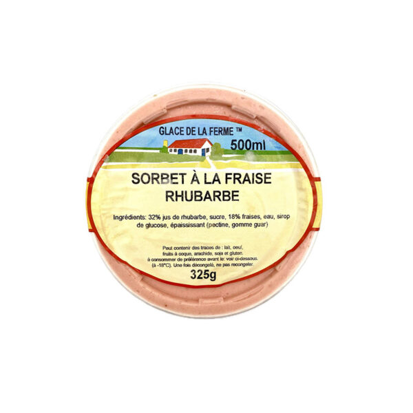 Sorbet à la Fraise et Rhubarbe Les 3 Givrées - La Ferme de Coubert