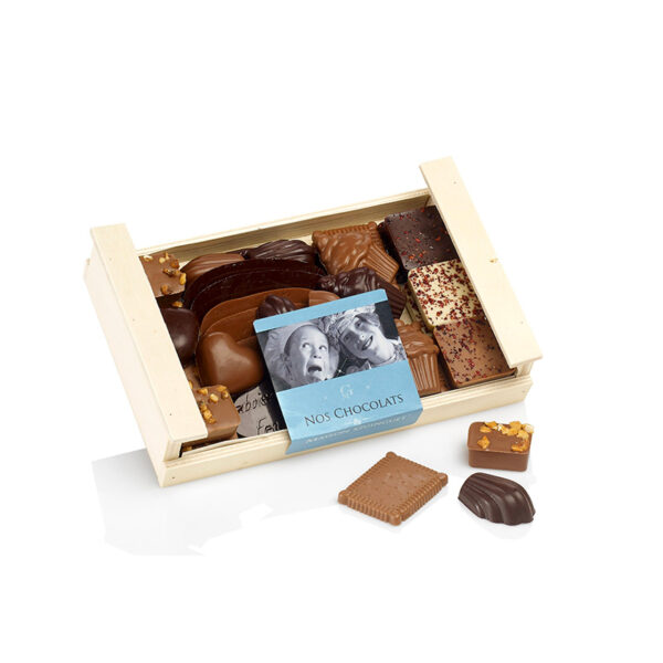 Assortiment de Chocolats en Cagette Maison Guinguet - La Ferme de Coubert