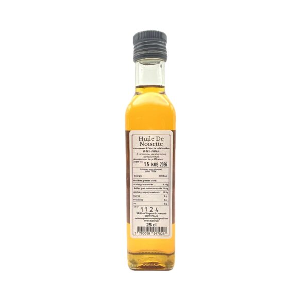 Huile de Noisette 25cl Les Vergers du Marquis - La Ferme de Coubert