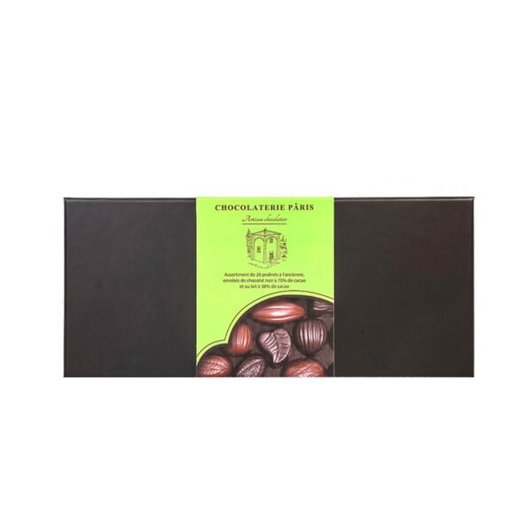 Chocolat Noir et Lait Pralinés en Coffret Chocolaterie Pâris